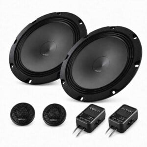 Audi A4 B8 Audison AP 8 200 mm Tieftöner mit AP 1 Hochtönern und APCX TW Frequenzweichen, 300 Watt, 4 Ohm, 93,5 dB inklusive Einbauringen und Lautsprecheradapterkabeln