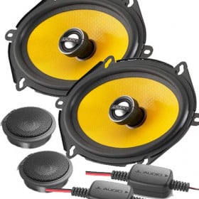 Hochwertige gelbe Auto Lautsprecher mit Montagesatz und Kabelsatz für Car Audio Systeme.