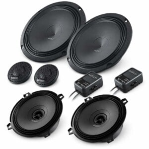 Mercedes C-Klasse S202 T-Modell Lautsprecher High Power System mit Audison APK 165 Frontsystem und Audison APX 5 Hecklautsprechern, inklusive Einbauringen und Lautsprecheradapterkabeln.