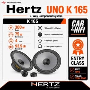 Hertz UNO K 165 165 mm Komponentenlautsprecher mit 300 Watt und 4 Ohm
