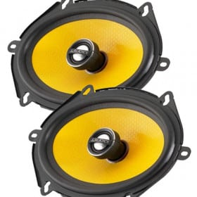 2. Hochwertige Auto Lautsprecher mit gelbem Membran und Lautsprecherkorb.