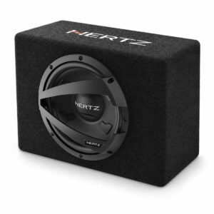 Hertz DBX 25.3 Subwooferbox mit 25 cm Tieftöner, 600 Watt Peak, 150 Watt RMS und geschlossenem Gehäuse