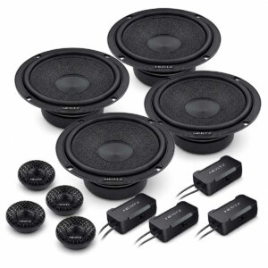 Audi A5 8T Sportback Lautsprecher-Set für Front und Heck mit Hertz CK 165L 165 mm 2-Wege-Systemen, 300 Watt, 4 Ohm, 91 dB, Einbauringen und Lautsprecheradapterkabeln