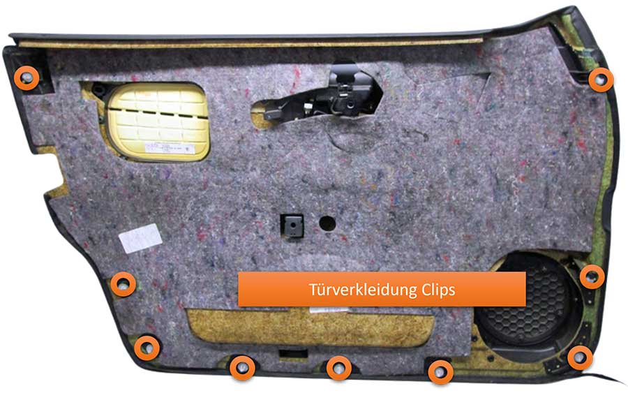 Mercedes E W210 Tuerverkleidung vorne Clips