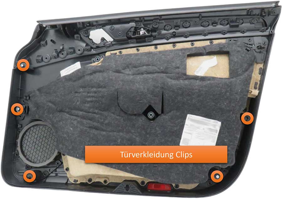 vw golf VII Tuerverkleidung vorne Clips 1