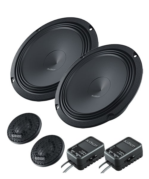 Audi A4 B9 8W Lautsprecher-Set für hintere Türen mit 165 mm Audison Lautsprechern, Hochtönern und Frequenzweichen