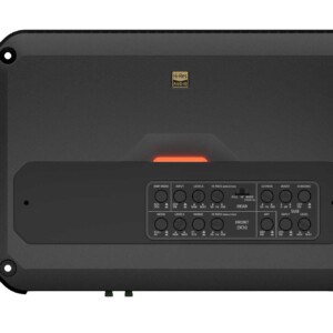 Oberseite der Hertz CP 5.1K Endstufe mit geöffneter Abdeckung und sichtbaren Bedienelementen zur Klangabstimmung