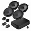 Mercedes E-Klasse W210 / S210 Lautsprecher-Set mit Audison APK 165 Frontsystem, Audison APX 5 Hecklautsprechern und Hertz DBA201-F Aktivsubwoofer inklusive Einbauringen und Lautsprecheradapterkabeln.