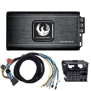 Phoenix Gold ZXMPB1 BMW Plug and Play Power Up Kit mit kompakter ZXM500.4 Endstufe für BMW OEM-Soundsysteme
