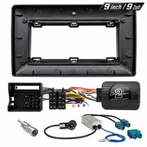 VW Touran Transporter T5 T6 9 Zoll Radioblende mit Lenkradadapter