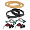 BMW Mini R56 Lautsprecheradapter-Set mit 6x9 Zoll MDF-Ausgleichsringen, 165 mm Tieftöner-Ringen und Adapterkabeln für Front- und Hecklautsprecher.