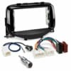 Citroën C1 Peugeot 108 2 DIN 9 Zoll Radioblende Einbauset mit Piano schwarzer Blende, Radioadapter, GT13 ISO Antennenadapter und Anschlusskabel