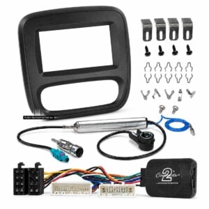 Fiat Talento 2 DIN 9 Zoll Radio Einbauset mit LKF für manuelle Klima, Radioblende, Lenkradadapter und Antennenadapter