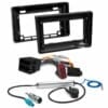 Opel Movano Cargo C 2 DIN 9 Zoll Radio-Einbauset für ISO Anschluss mit Radioblenden, Einbauwinkeln, Radioadapter und Antennenadapter.