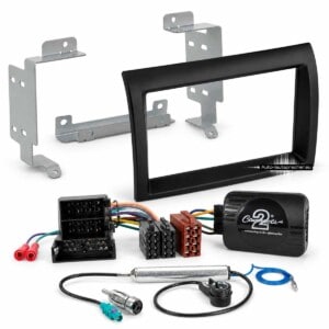 Opel Movano Cargo C 2 DIN Radioblende mit Metallwinkeln, Lenkradfernbedienung und Radioadapter für den Austausch des originalen Radios