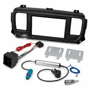 Toyota ProAce Verso ab 2016 Doppel DIN 7 Zoll Radio Einbauset mit Radioblende, Radioadapter, Antennenadapter und Metallwinkeln