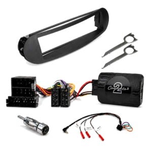 VW Beetle 1 DIN Radioblende mit Lenkradfernbedienung, Entriegelungswerkzeug, Radioadapter und Einbauteilen für den Austausch des originalen Radios