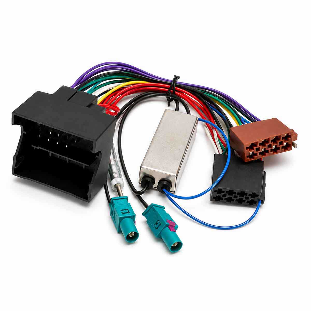 VW Multivan T5 T6 Radioadapter Diversity DIN 2003–2019 mit Quadlock-Stecker, Antennenadapter und Kabelsatz