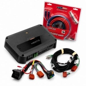 Hertz CP 5.1K Fünfkanal-Endstufe mit Stromkabelsatz für Audi A4 B9 OEM Upgrade 2016–2018.