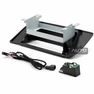 Audi A4 B8 12,3 Zoll Radioblende Schwarz 2007 bis 2016 Rückseite mit Metallhalter und Kabelsatz