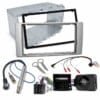 Ford Focus Mondeo Kuga 2 DIN Radioblende silber mit Einbauschacht, CAN-BUS Lenkradadapter und Anschlusszubehör