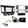 Mitsubishi Lancer CYO 2 DIN Radioblende mit Lenkradfernbedienungsadapter, Antennenadapter und Einbaurahmen für 2010 bis 2017