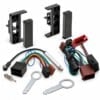 1-DIN-Radio-Einbauset für Audi A2 A3 A4 A6 mit Radioblende, Aktivsystemadapter, Phantomspeisung und Entriegelungswerkzeugen.
