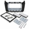 Schwarze Doppel-DIN-Radioblende mit Blechkasten für Mercedes C-Klasse W203/S203 Facelift, CLC CL203, CLK W209 Facelift und G-Klasse W461/W463.