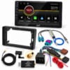 Stinger iF209E Einbauset für Audi A3 8P mit 9-Zoll-Radioblende, Quadlock-Adapter, Antennenadapter, CT9DAB-Modul und DAB-Antenne.