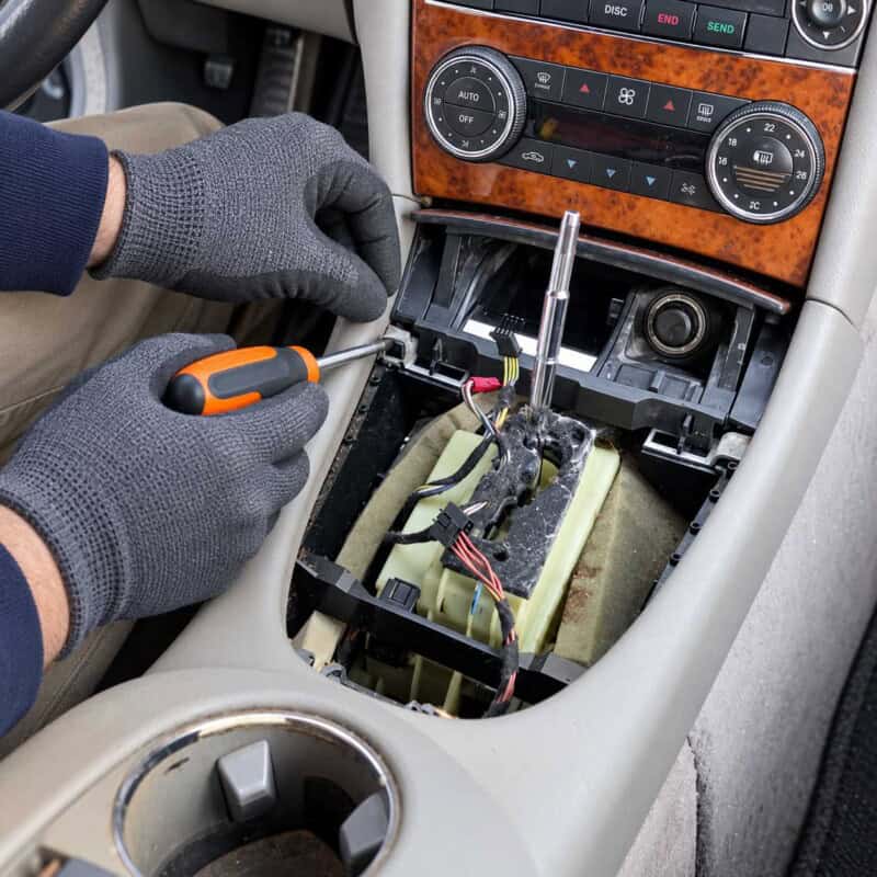 Mercedes C CLC CLK Zigarettenanzuender Einheit links aushebeln