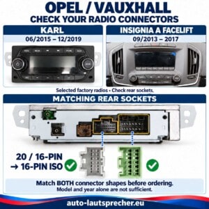 Alternative view of Opel Karl Insignia A 20/16-Pin ISO-Adapter mit Zündplus