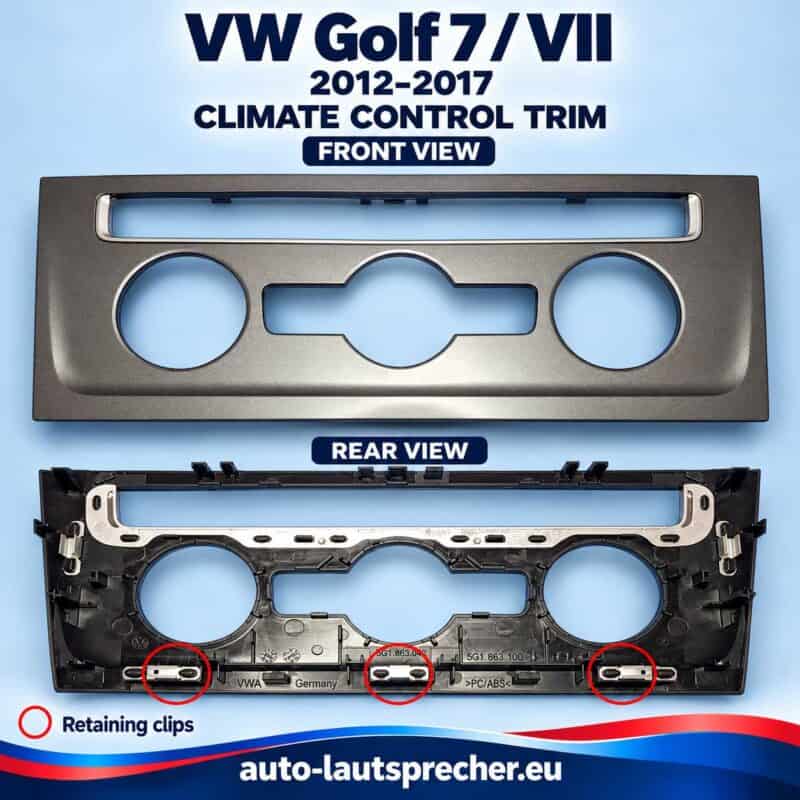 VW Golf VII Klima Kontrolle Abdeckung 2012 2017 bis Facelift Klipse